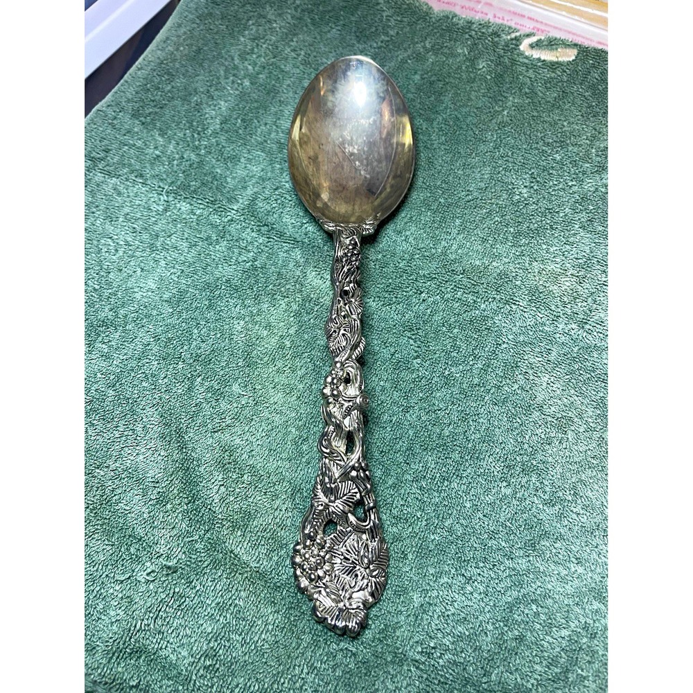 Godinger silver plated Grapevine serving spoon vintage large 11 inches